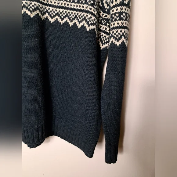 CHEROOKE Sweater Men's XL Nordic Print Lambswool Blend Cabin Core Winter Skiing - Picture 5 of 12